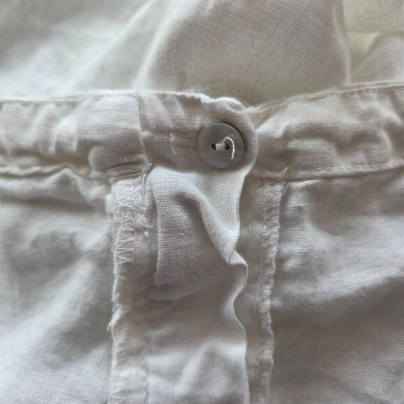 Johnny Was Item 100% Linen Capri Pants Plus Size 1X White VTG Made In USA Womens - Picture 10 of 12